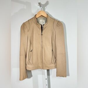 Joie Lamb Leather Jacket – Soft Light Tan Moto medium